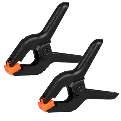Image of 2 Pack Spring Clamps, 8.5inch Plastic Clips, Small Backdrop Clips, Clamps Heavy Duty, Spring Clips for Crafts, Backdrop Stand, Woodworking, Photography Studios (Black)