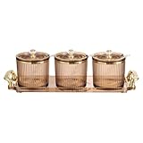 Design élégant : Ce lot de 3 boîtes s'adapte à Pour tous vos besoins. Chaque boîte est dotée d'une cuillère et d'un couvercle amovible pour la protéger de l'humidité et de la poussière