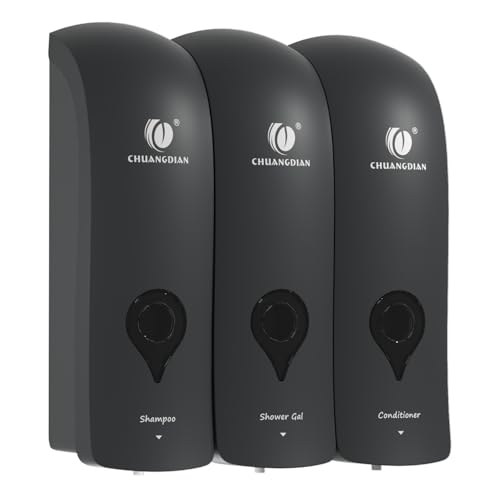 CCITOW Shampoo Conditioner Body Wash Dispenser, Wall-Mounted Bathroom Soap Dispenser