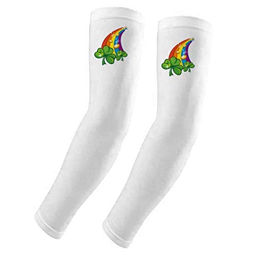 Mangas para brazo de protección UV sol Clover Rainbow Irlanda San Patricio elásticas
