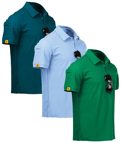 Image of ZITY 3 Pack Mens Golf Polo Shirts Short Sleeve Business Casual T-Shirts