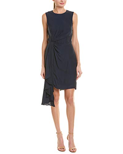 Milly Women's Washed Stretch Silk Rachel Dress, Navy, 8 #TOP4