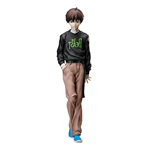 Gooyeh Ikari Shinji Figurine Ikari Shinji Casual Hipster Vêtements Anime Figurine PVC Statue Modèle Bureau Ornement Cadeau d'anniversaire 23 cm
