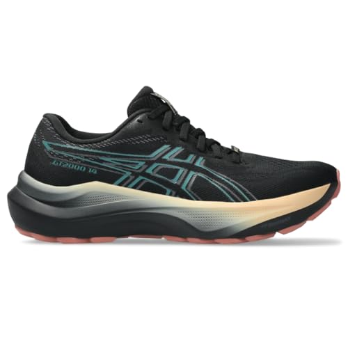 ASICS Women's GT-2000 14 Running Shoes, 9, Black/Misty Pine