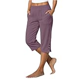 Capri Pants for Women Cotton Linen Casual Pants Summer...