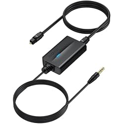 AUTOUTLET 192khz DAC Audio Converter, Optical to 3.5mm Converter, Optical Audio Cable to Aux Adapter for HDTV, Blu-Ray Players and Game Consoles