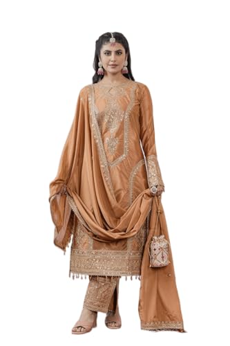 Fashion Gizz Chinnon Silk New Punjabi Style Sharara Suit For