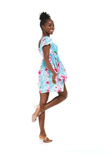 Image of Hawaii Hangover Family Matching Clothes, Pink Hibiscus Vine Turquoise | Family matching Hawaiian outfits, Pink Hibiscus Vine Turquoise, lightweight rayon, machine washable, tropical floral print