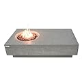 Elementi Metropolis Table Cast Concrete Propane Fire Table, Outdoor Fire Pit Fire Table/Patio Furniture, 45,000 BTU Auto-Ignition, Stainless Steel Burner, Canvas Cover & Lava Rock Included