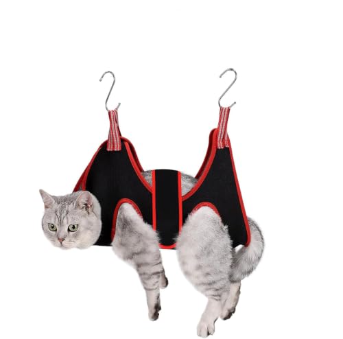 ATO-DJCX Cat Grooming Hammock Harness for Small Dogs Pet Hammock Restraint Bag Dog Grooming Sling for Trimming Nail and Ear/Eye Care(XS Size 6.5)
