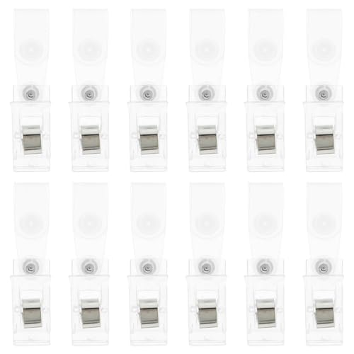 Milisten Clips para Insignias de Metal y Plástico, 20 Unidades, Doble Orificio, Transparentes, Portaetiquetas para Nombres, Seguros y Fáciles de Fijar para Oficina y Eventos