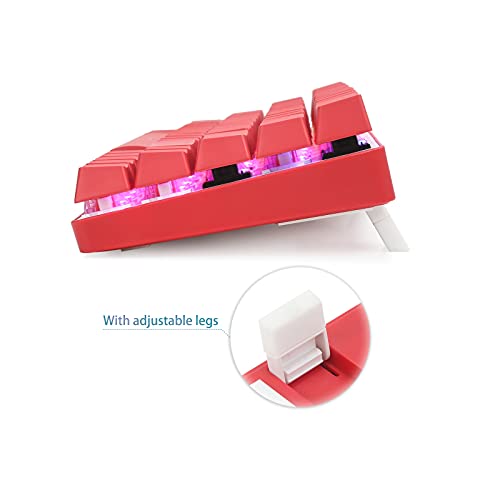 Iemudj Cq63 Mechanical Keyboard, Wired Bluetooth Gaming Keyboard, Outem Blue Switch, Rgb Backlit, Bluetooth 5.0, Compact 63 Keys, For Desktop, Laptop, Mac, Tablet, Smartphone, Gaming And Office #TOP5