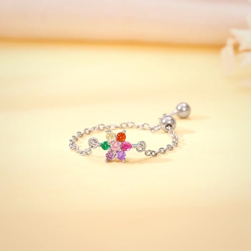 Image of GIVA 925 Silver All My Colours Chain Ring, Adjustable | Gifts for Women and Girls | With Certificate of Authenticity and 925 Stamp | 6 Months Warranty