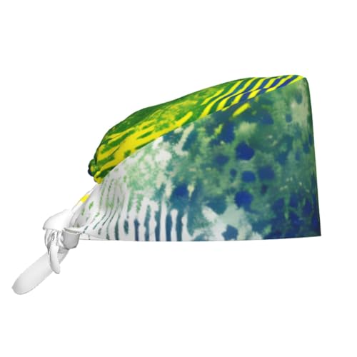 YYHHAOFA Breathable Work Hat Brazilian Fingerprint Printed for Chef, Nursing, Spa, Facial Care, Fitness Black