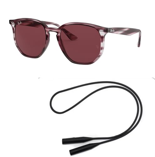 Ray-Ban RB4306 Sunglasses Bundle: RB 4306 643175 Striped Bordeaux Havana Dark V and Universal Anti-slip Silicone Leash2