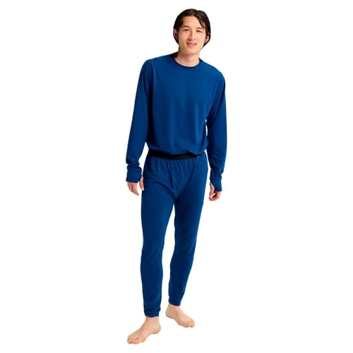 Pantalon midweight base layer thermique Burton homme bleu, sous-vêtement technique de ski stretch - 4