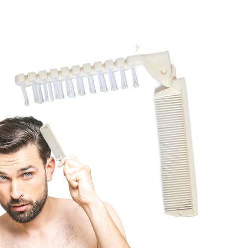 男性用の折りたたみ式の髪の櫛、女性のための折りたたみ式の櫛 | 両頭のトラベルヘアブラシセット | マッサージコーム、メイクアップスタイリングツール、屋外ハイキングのための抗静止、外出
