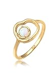 925 STERLING SILVER: Dieser hochwertige Silberring von Elli besteht aus feinstem 925er Sterling Silber. Der trendige Damenring ist mit einem Opal veredelt und besticht durch ein stilvolles Design