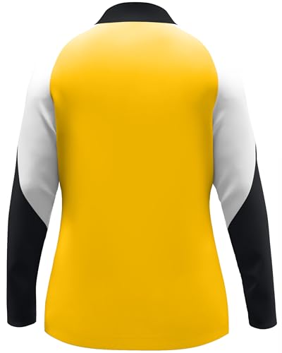 JAKO Damen Polyesterjacke Dynamic, gelb/weiß/schwarz, XL – Ansicht 6