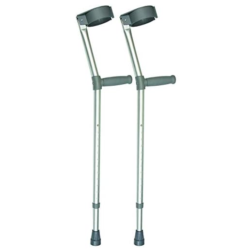 DAYS Adjustable Crutches for Adults, Comfort Handle, Lightweight Mobility Aid, Handle to Ground Height 64 cm-94 cm