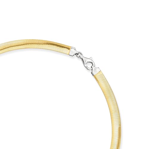 Ross-Simons Italian Sterling Silver and 18kt Gold Over Sterling Reversible Omega Necklace3