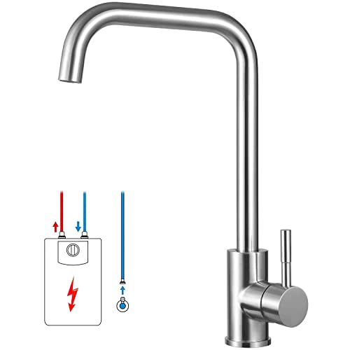 Robinet de Cuisine Basse Pression Rotatif à 360 °, Robinet en Acier Inoxydable Robinet de Cuisine Basse Pression, Robinet D'évier Conçu pour L'eau Froide et la Chaudière à Eau Dans la Cuisine Cover
