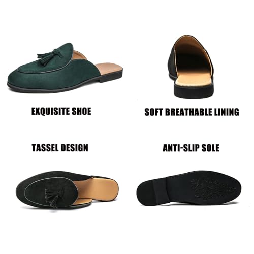 Men's Suede Tassel Flat Penny Loafers Summer Round Toe Lightweight Slip On Anti-Slip Casual Moccasin Mules for Work Party3