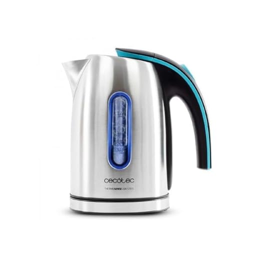 Cecotec Hervidor de Agua Eléctrico ThermoSense 220 Steel. 1,2 litros, Libre de BPA, 1630 W de Potencia, Base 360º, Filtro Antical Desmontable, Doble Sistema de Seguridad, Acero Inoxidable
