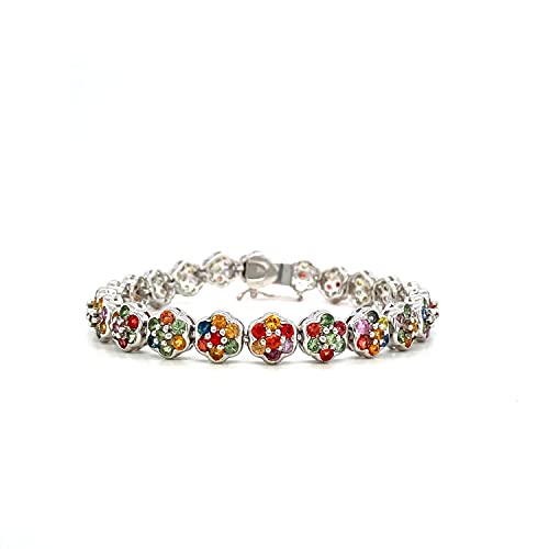 Multi Sapphire Bracelet For Women/Girls In .925 Sterling Silver Birthstone Bracelets, Gift For Mom/Girlfriend/, Birthday Gifts #TOP11