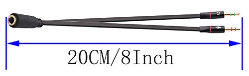 Cable divisor auriculares 3.5mm Y macho a micrófono y audio 20CM miniatura 2