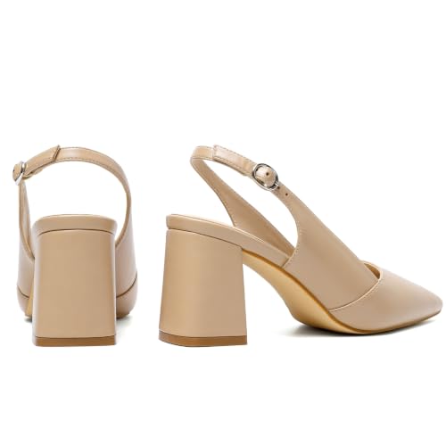 Image of Mostrin Kitten Heels for Women Slingback Pointed Closed Toe Heels Women's Pumps Shoes for Wedding, Party, Commuting