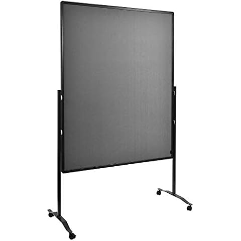 Legamaster Premium Plus Moderationswand - grau - 150x120 cm - doppelseitig, mit Filz bezogenes Pinboard - einsetzbar als Trennwand - inkl. 4 feststellbaren Rollen und einklickbaren Papierhaken Cover