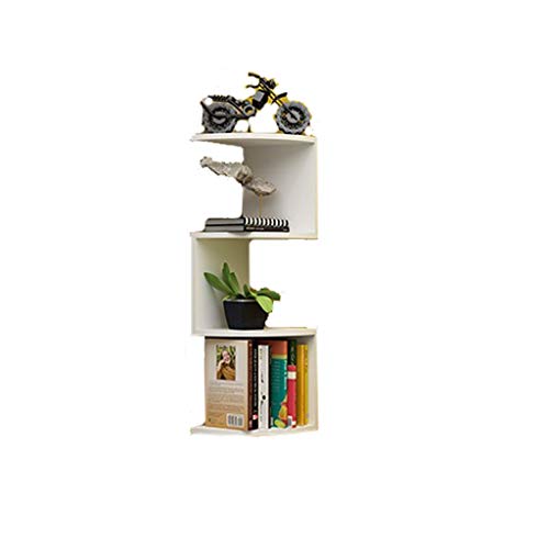 Bibliothèque d'angle blanche à 3 niveaux 20x20 cm pour rangement mural