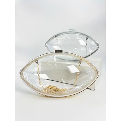 Clear Football Purse Transparent Clear Football Bag with Charm See Thru Stadium Sports Crossbody Bag Game Day2