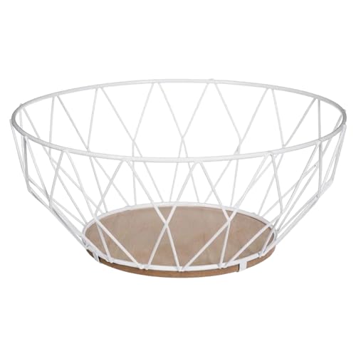 TIENDA EURASIA® Frutero Metálico Original con Forma de Diamante - 28 x 11,50 cm (Blanco)