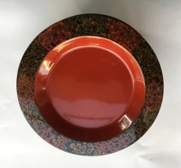 Tsugaru Lacquerware Natural Wood Plates with a Diameter of about 5.9 inches (15 cm), Set of 10