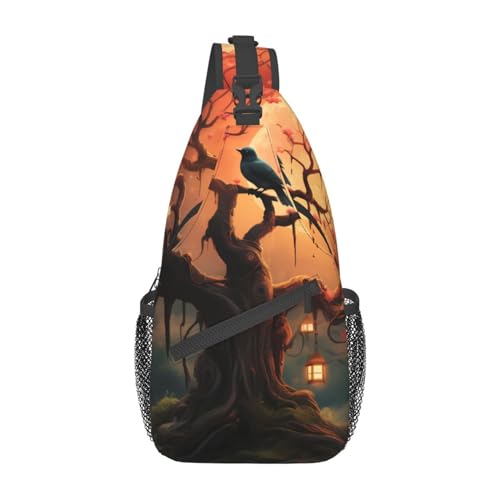 Sac à bandoulière pour voyage et randonnée motif oiseau