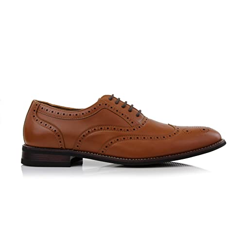Image of Ferro Aldo Men's Wingtip Oxford Dress Shoes | Classic Brogue & Two-Tone Spectator Styles | Formal Wedding Business Party Shoe