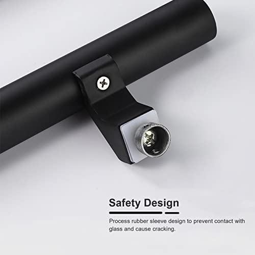Poignée de porte de grange en acier inoxydable noir de 80 cm pour porte coulissante