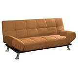 ORE International Microfiber Futon Sofa Bed, Brown