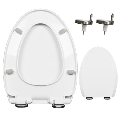 Abattant WC allongé anti-claquement résistant pour cuvette ovale