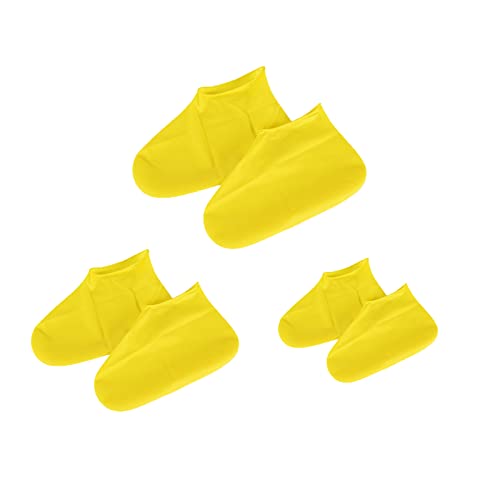 Cubrezapatos Impermeables Cubrezapatos De Silicona Cubrezapatos Antideslizantes Reutilizables Adecuado para DíAs De Lluvia, DíAs De Nieve, Playas Desiertas, Caminos Embarrados (Amarillo, 3 Pares)