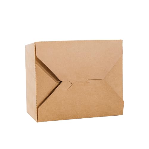 To Go Food Containers 25 Pack - Kraft Microwavable Folded Paper 71 oz Take-Out Container - Meal Prep, and Catering with Lids - Disposable, Freezer Safe - Restaurant, Home Pastry and Packaging Supplies