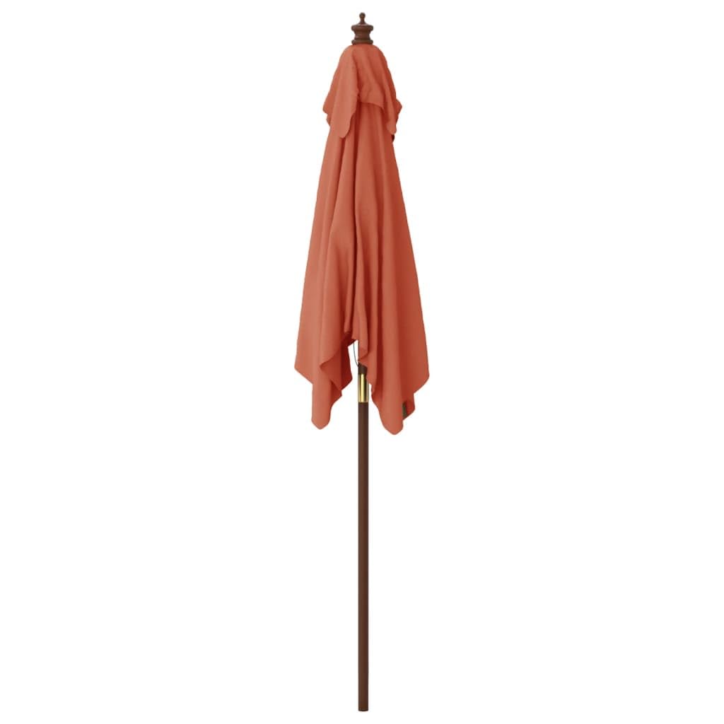 vidaXL Sombrilla de jardín con Poste de Madera Terracota 198x198x231cm
