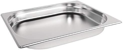 Vogue K925 Stainless Steel 1/2 Gastronorm Pan 2.5Ltr/40mm Deep Food Container, Silver