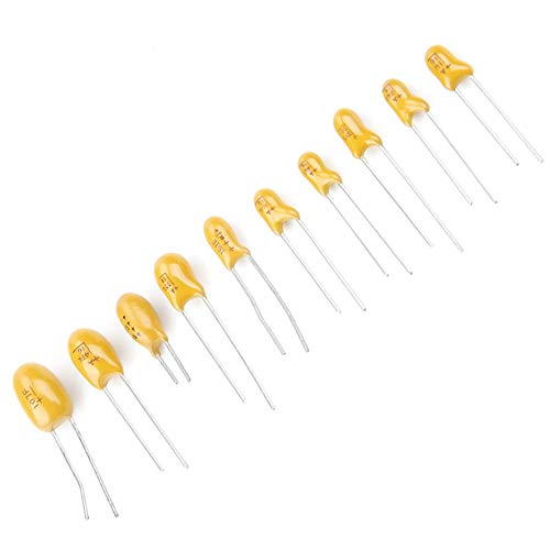 100pcs 16V Voltage 1uF-100uF Tantalum Capacitors Set Assorted Kit with Box for Electronic Professionals or Enthusiasts