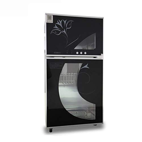 Preisvergleich Produktbild MXRqndqa Wärmegeräte Desinfektionsschrank vertikaler Haushalt Mini kleines Geschirr Kabinett Ozon Hochtemperatur-Sterilisation Edelstahlschrank (Farbe : SCHWARZ)