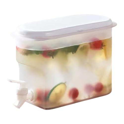 Hervidor de agua fría con grifo - recipiente dispensador bebido en la nevera | Bebidas de hielo donante teap bolígrafos refrigerador | Juega a gran volumen y gran volumen para bebidas refrescantes t