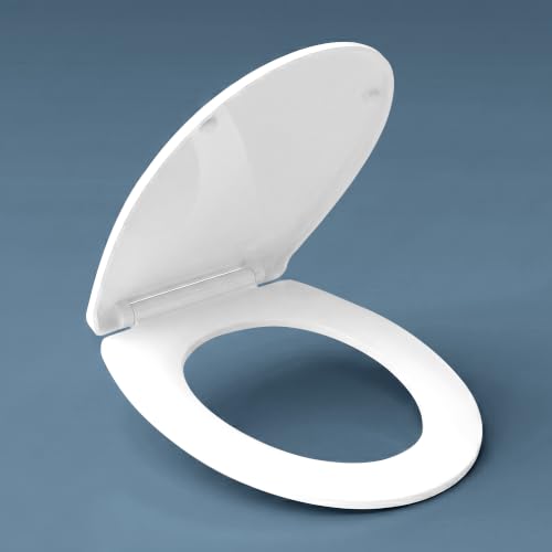 Image of WASSMIST Toilet Seat Cover Set | Premium UF QQ Hinged Toilet Seat Cover with One Touch Quick Release | Soft Close Anti-Bacterial Commode Seat Cover