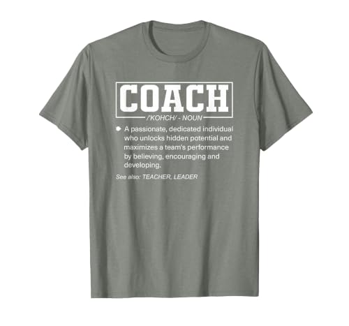 Coach Definition Funny Coach's Sports Instructor T-Shirt, Men, Olive Heather, X-Large